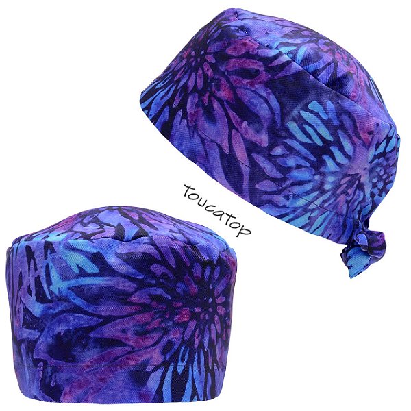 Gorro Cirúrgico, Greys Anatomy, Flores Rosa, Roxo, Azul