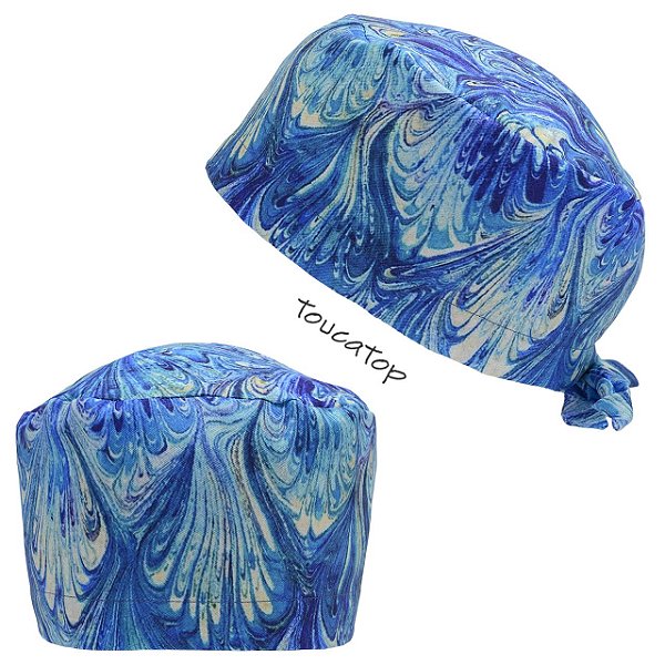 Gorro Cirúrgico, Greys Anatomy, Penas Abstratas, Azul