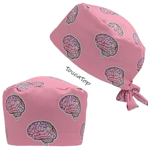 Gorro Cirúrgico, Vários Cérebros Rosa, Rosa Chiclete