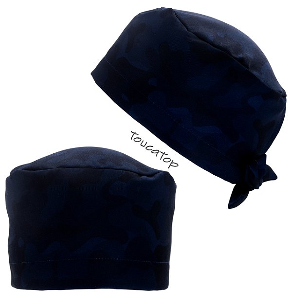 Gorro Cirúrgico, Camuflado Digital, Tons de Azul Escuro