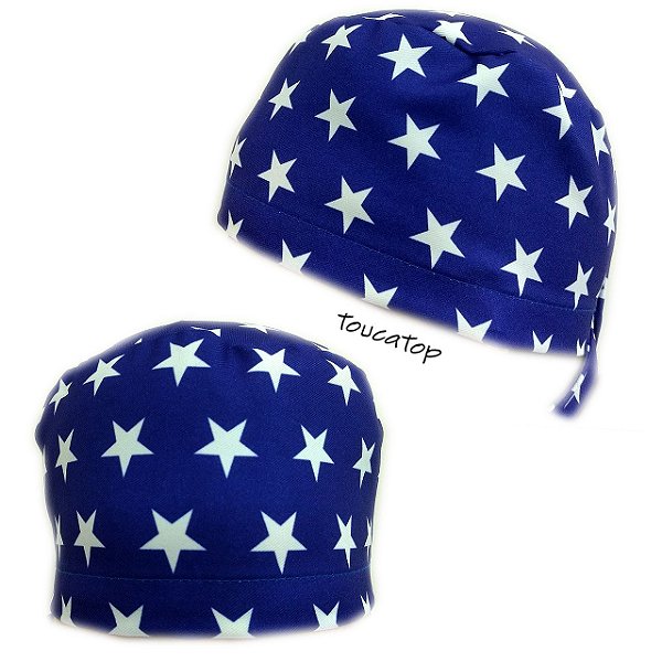 Gorro Cirúrgico, Azul com Estrelas Brancas