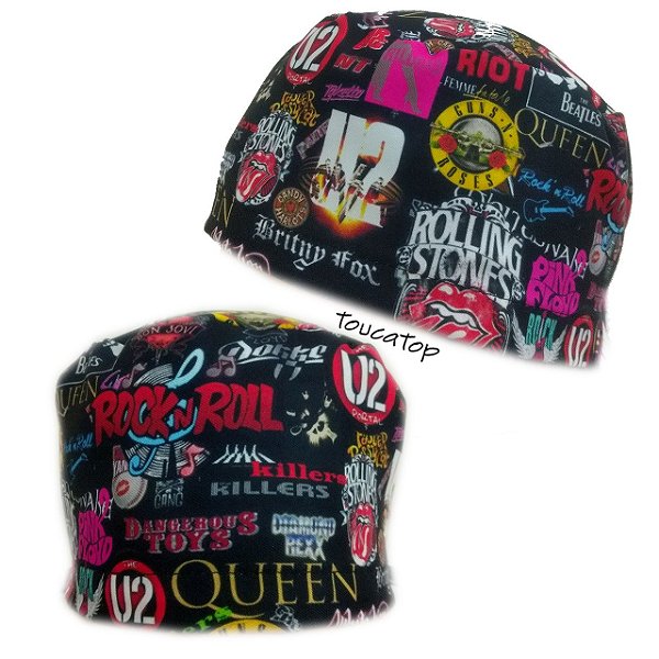 Gorro Cirúrgico, Bandas de Rock Rolling Stones U2 Guns Queen