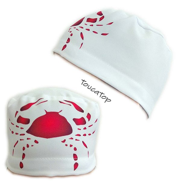 Gorro Cirúrgico, Câncer, Caranguejo Vermelho, Branco