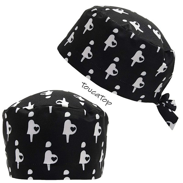 Gorro Cirúrgico, Boneca Grávida Coração na Barriga, Preto