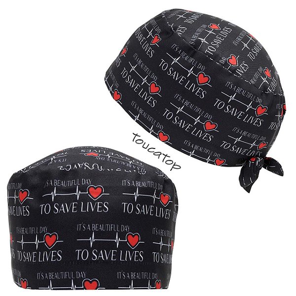 Gorro Grey's Anatomy, IT'S A BEAUTIFUL DAY TO SAVE LIVES, Preto