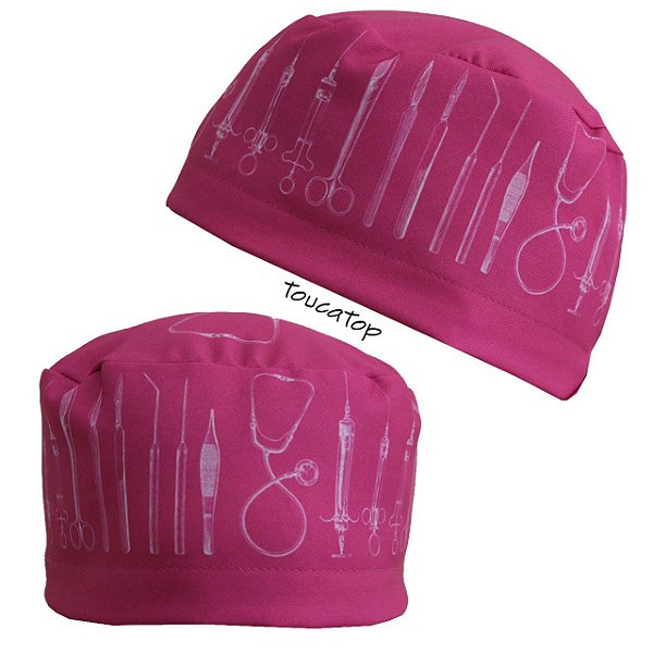 Gorro, Instrumentos Cirurgia, Bisturis, Seringas, Rosa Pink