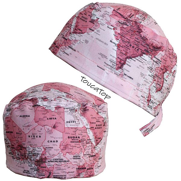 Gorro Cirúrgico, Mapa-múndi, Mapas, Rosa