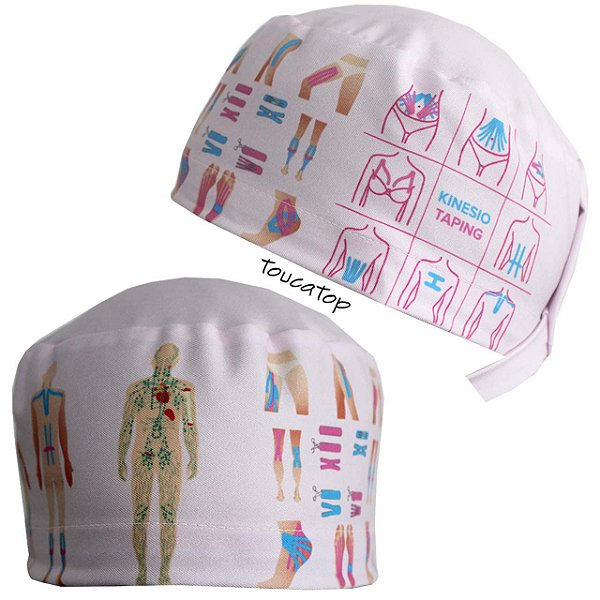 Gorro Cirúrgico, Kinesio Taping, Fisioterapia, Rosa Bebê