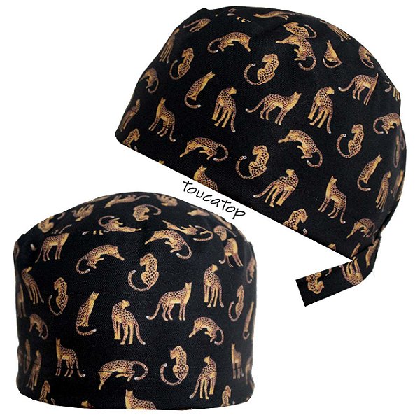 Gorro Cirúrgico, Leopardos, Vários, Preto