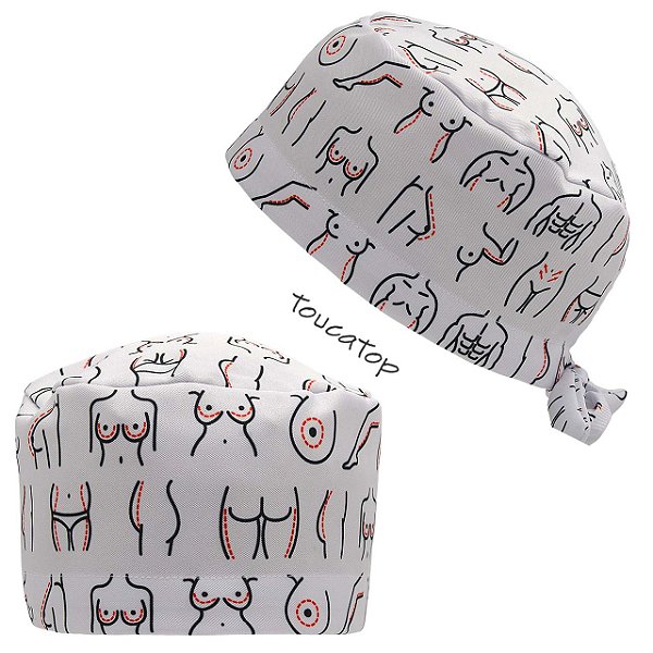 Gorro Cirúrgico, Silhuetas Masculinas e Femininas, Branco