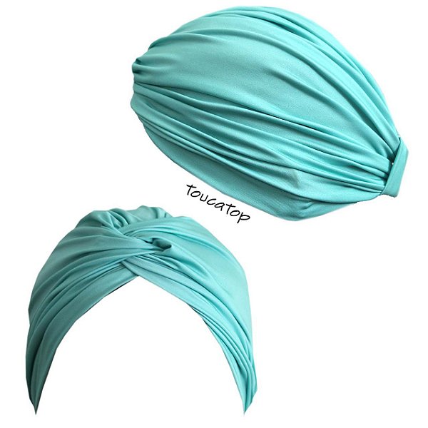 Turbante ToucaTop, Verde Água, Liso