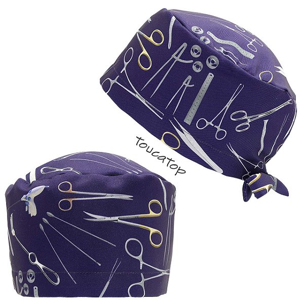 Gorro Cirúrgico, Pinças, Instrumentos, V3, Azul Marinho