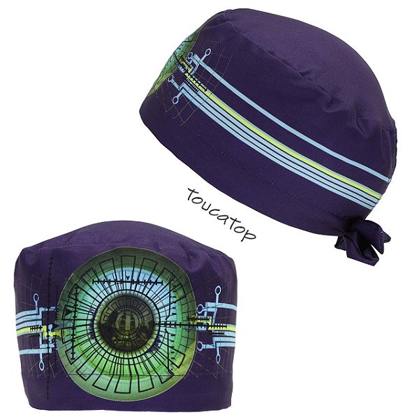 Gorro Cirúrgico, Biometria Íris, Olho Digital, Azul Marinho