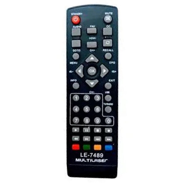 Controle Remoto para Receptor Digital Multilaser RE-207 Sky-8052 LE-7489