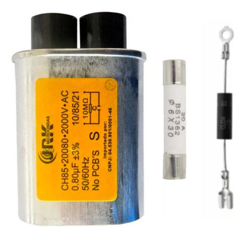 Capacitor Alta Tensão Microondas 0.80uf 2000v Diodo Simples
