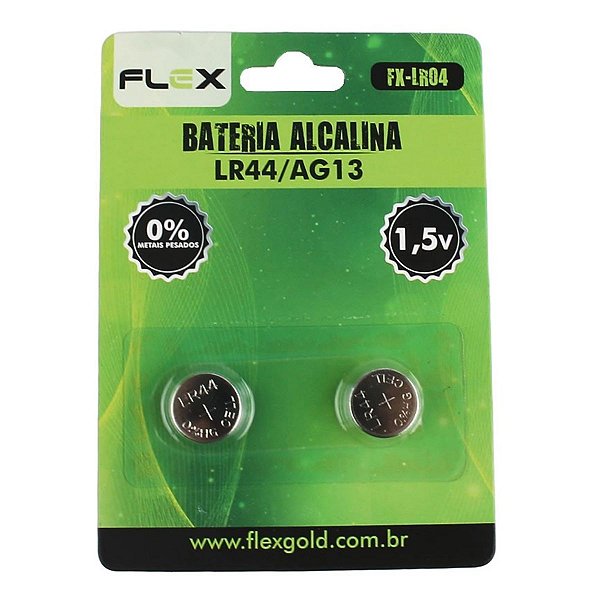 Bateria Alcalina LR44 Ag13 1.5v cartela 2 unidades
