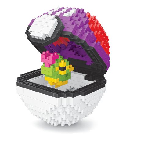 Blocos de Montar Caterpie + pokébola Masterball 458 peças - Pokémon