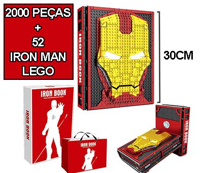 Homem de Ferro Iron Book 2000 peças + 52 Personagens - Marvel