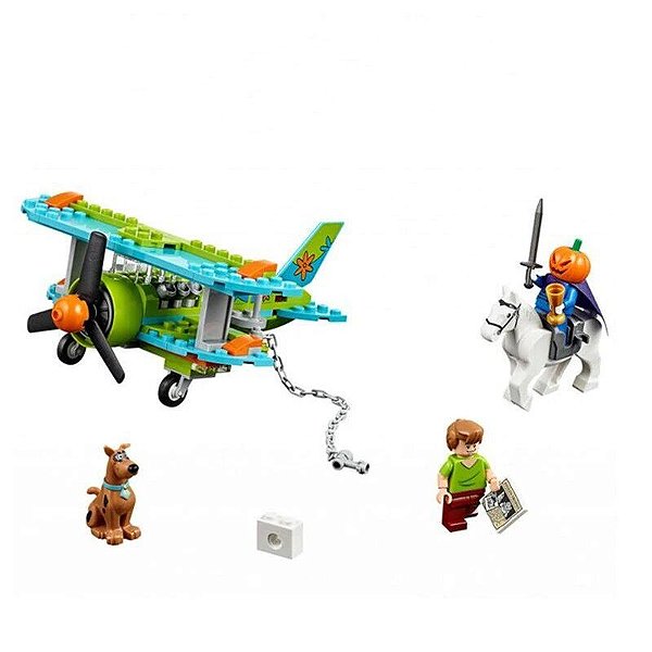 Blocos de Montar Scooby Doo Aventuras Mystery Plane 127 peças + 3 Personagens