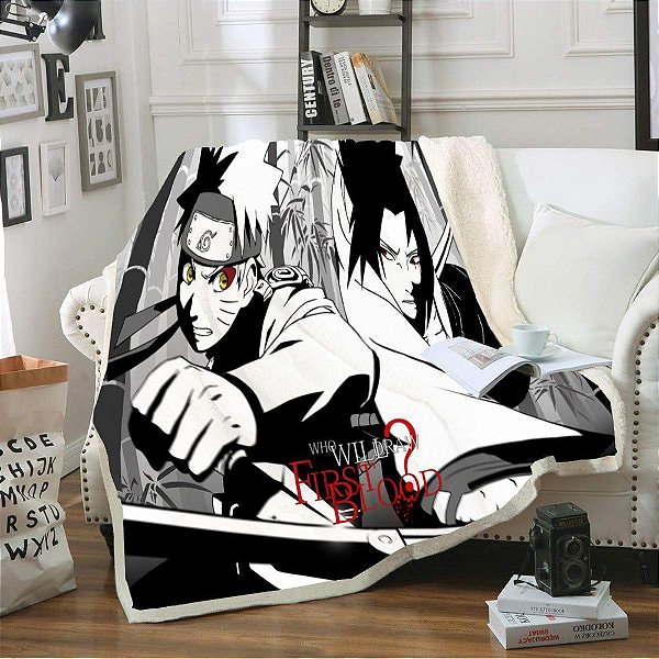 Cobertor Manto Naruto e Sasuke - Naruto Shippuden