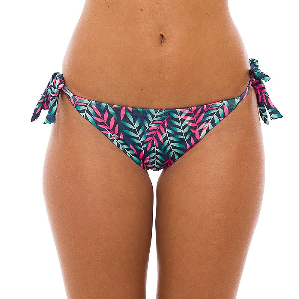 Calcinha de Biquíni Empina Bumbum Floral Framboesa Marinho