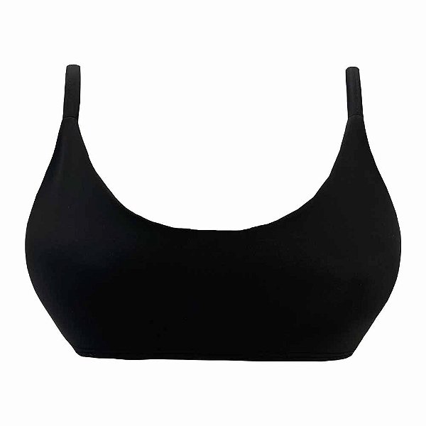 Top de Biquini Faixa Preto Liso