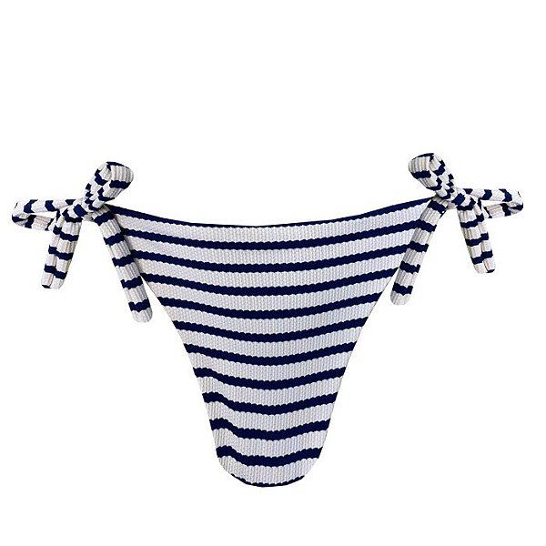 Calcinha de Biquíni Empina Bumbum Náutico Jacquard Azul