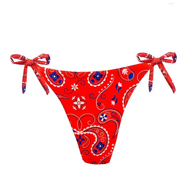 Calcinha de Biquíni Empina Bumbum Paisley Vermelho