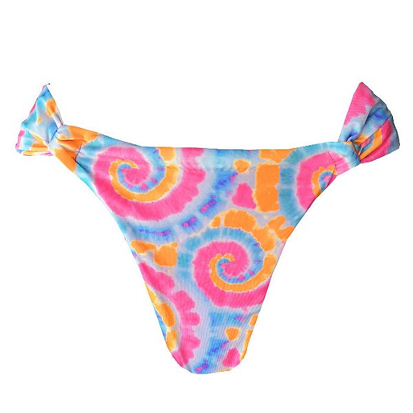 Calcinha Inteira de Biquíni Empina Bumbum Aspiral Tie Dye