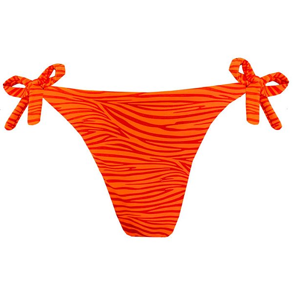 Calcinha de Biquíni Empina Bumbum Zebra Laranja Neon