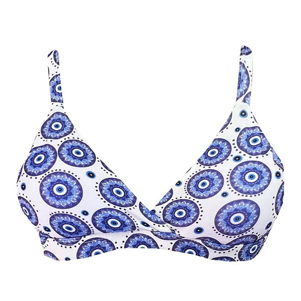 Top de Biquíni Triangulo Fixo Santorini Branco
