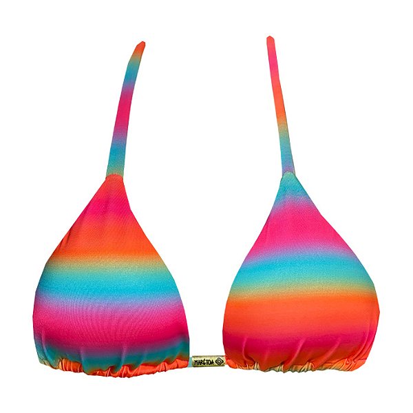 Top de Biquíni Cortininha Arco-Íris Colorido