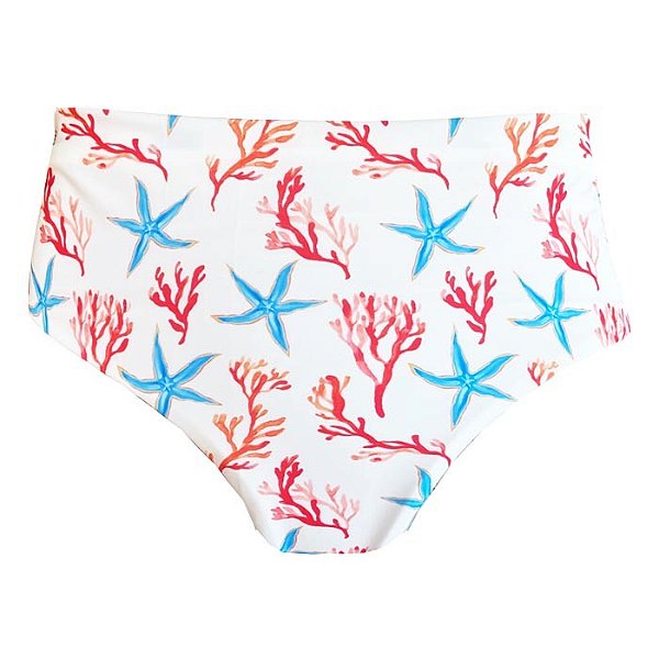 Calcinha de Biquíni Hot Pants Fio Duplo Estrela do Mar Branco