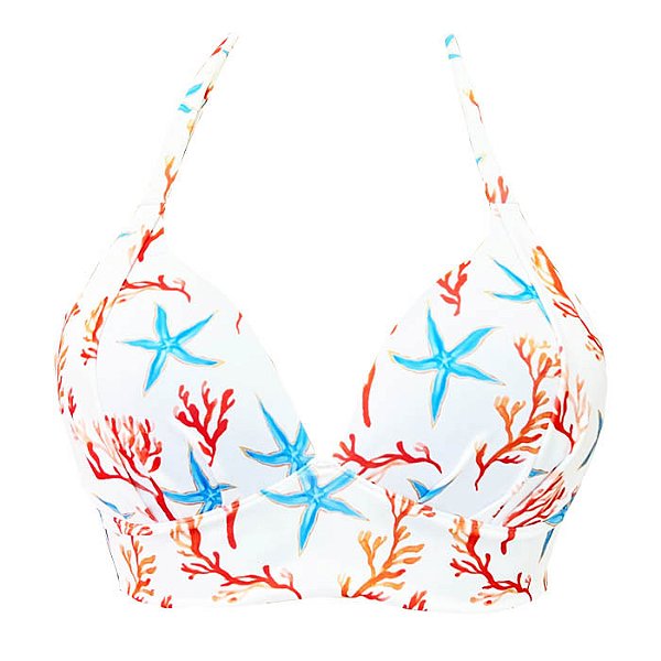 Top de Biquíni Meia Taça Estrela do Mar Branco