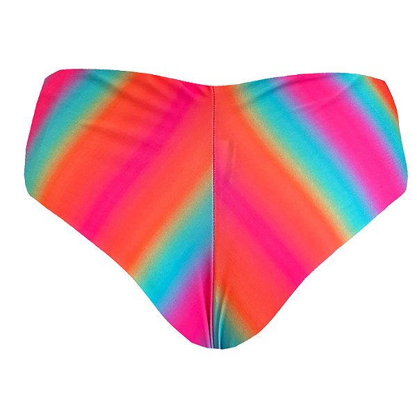 Calcinha de Biquíni Hot Pants Fio Duplo Arco-íris Colorido