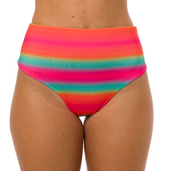 Calcinha de Biquíni Hot Pants Fio Duplo Arco-íris Colorido
