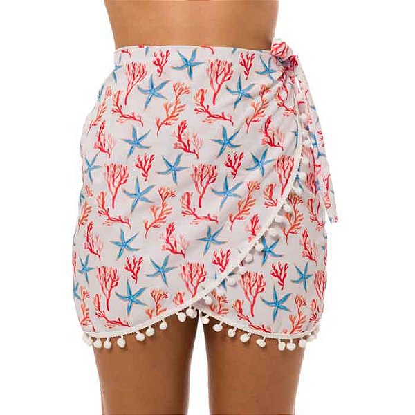 Saída de Praia Saia Pareô Estrela do Mar Branco