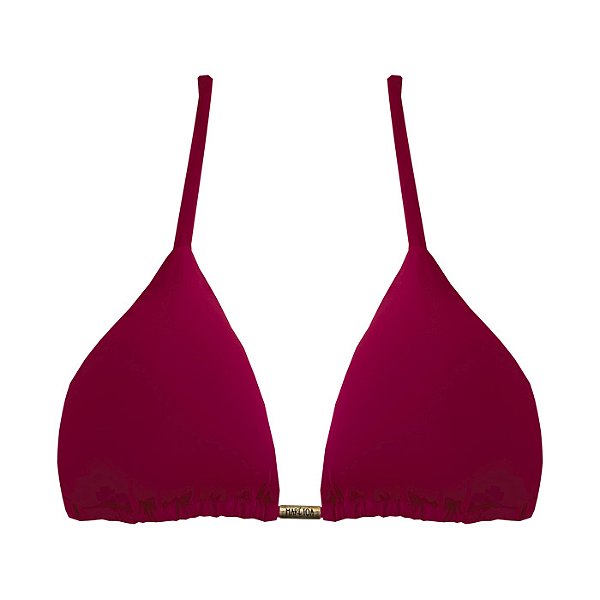 Top de Biquíni Cortininha Vermelho Bordô Liso