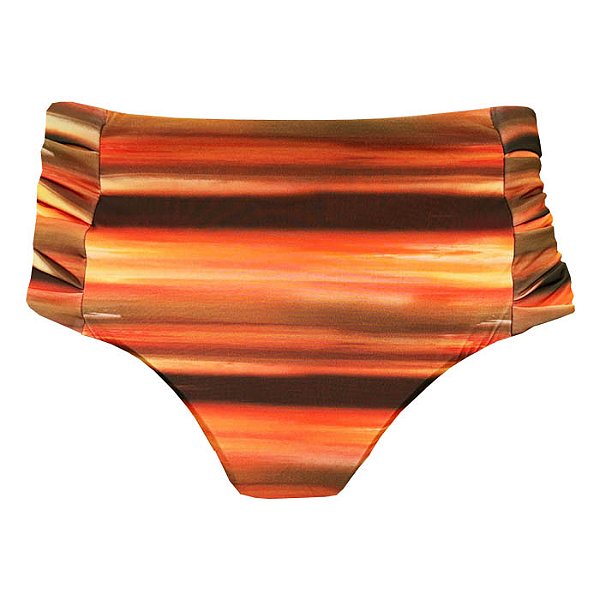 Calcinha de Biquíni Hot Pants Franzida Nascer do Sol Degradê