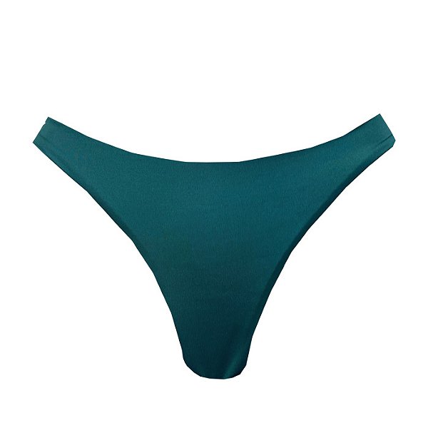 Calcinha de Biquíni Tanga Fio Duplo Verde Escuro Liso