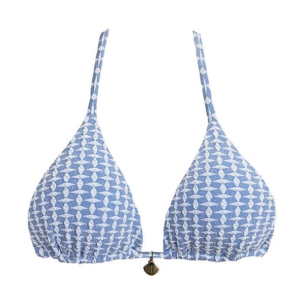 Top de Biquíni Cortininha Azul Claro Jacquard