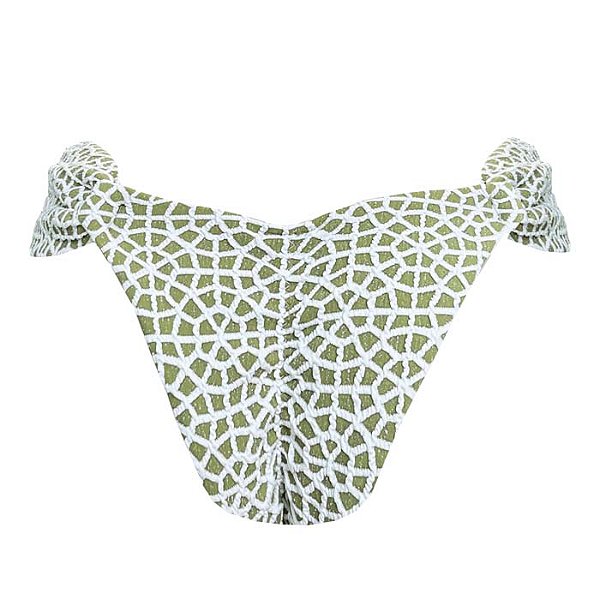 Calcinha Inteira de Biquíni Empina Bumbum Verde Pistache Jacquard