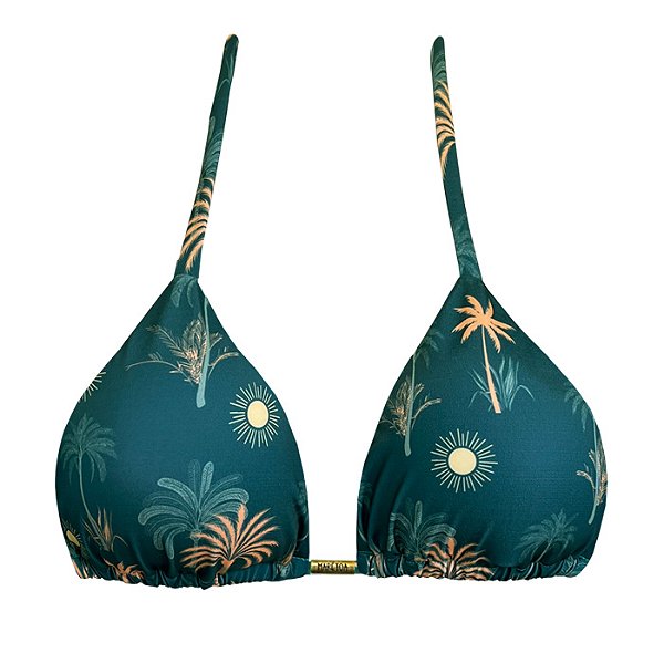 Top de Biquíni Cortininha Solar Tropical Verde