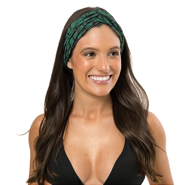 Faixa de Cabelo Entrelaçada Ondas Verde