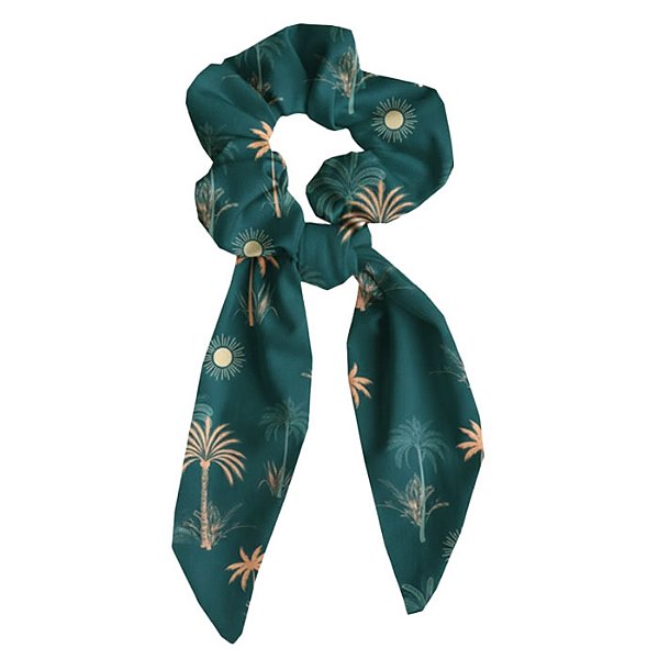 Amarrador Scrunchie Solar Tropical Verde