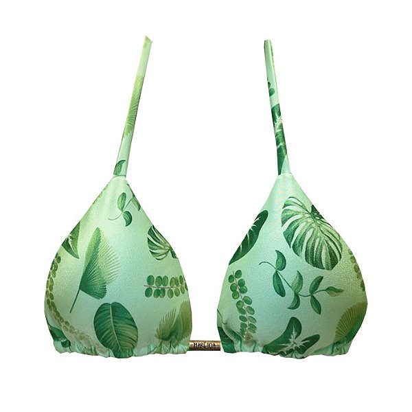 Top de Biquíni Cortininha Botânico Verde Menta