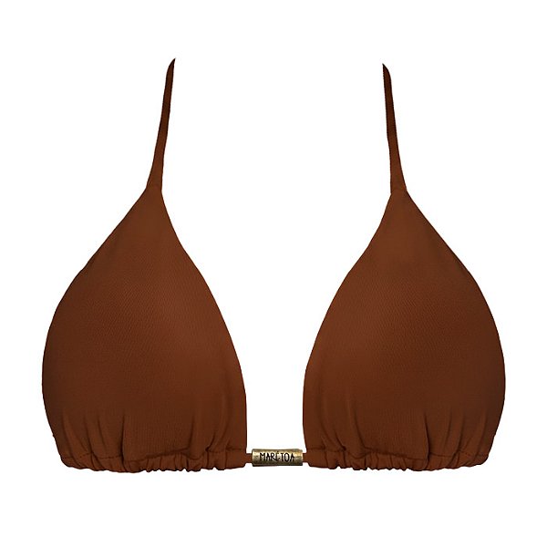 Top de Biquíni Cortininha Marrom Liso