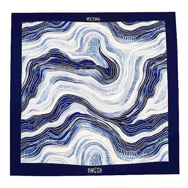 Canga de Praia Pareô Maresia Azul e Branco