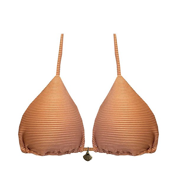 Top de Biquíni Cortininha Dourado Canelado