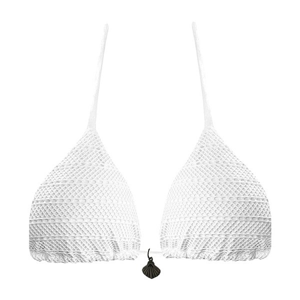 Top de Biquíni Cortininha Branco Rendado